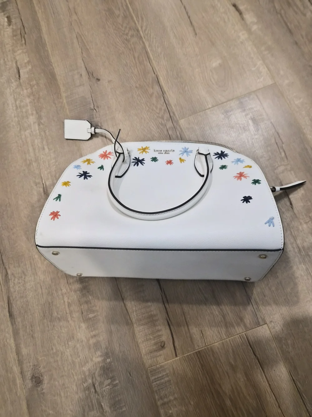 kate spade White Floral Dome Satchel